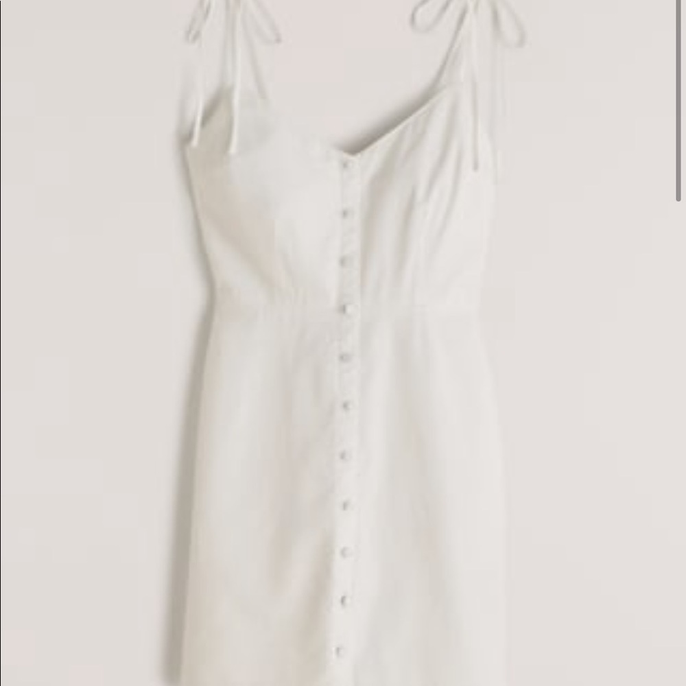 White Abercrombie button dress size M